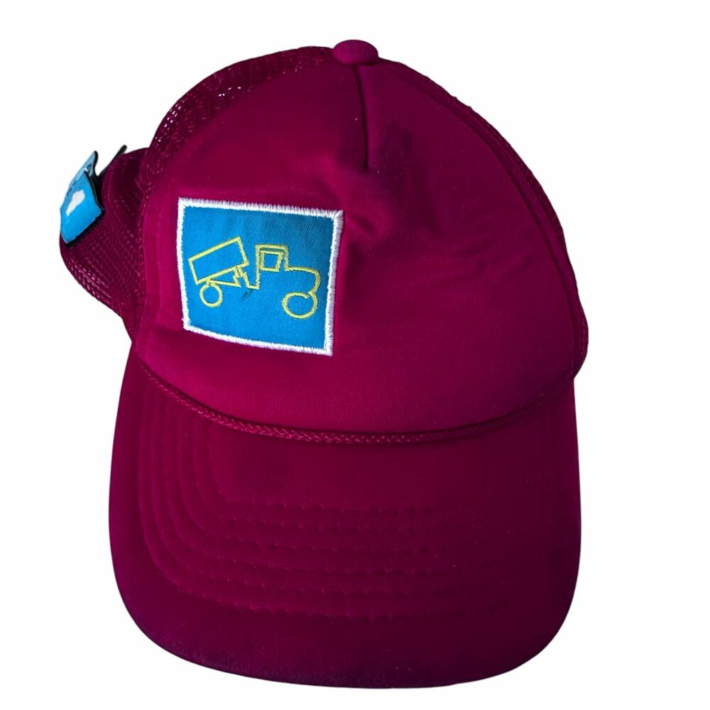 Kids Magenta Tractor Patch Mesh-Back Hat